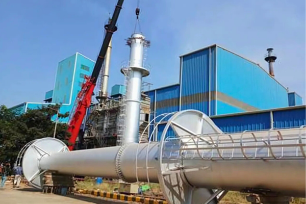 Industrial steel fabrication workshop